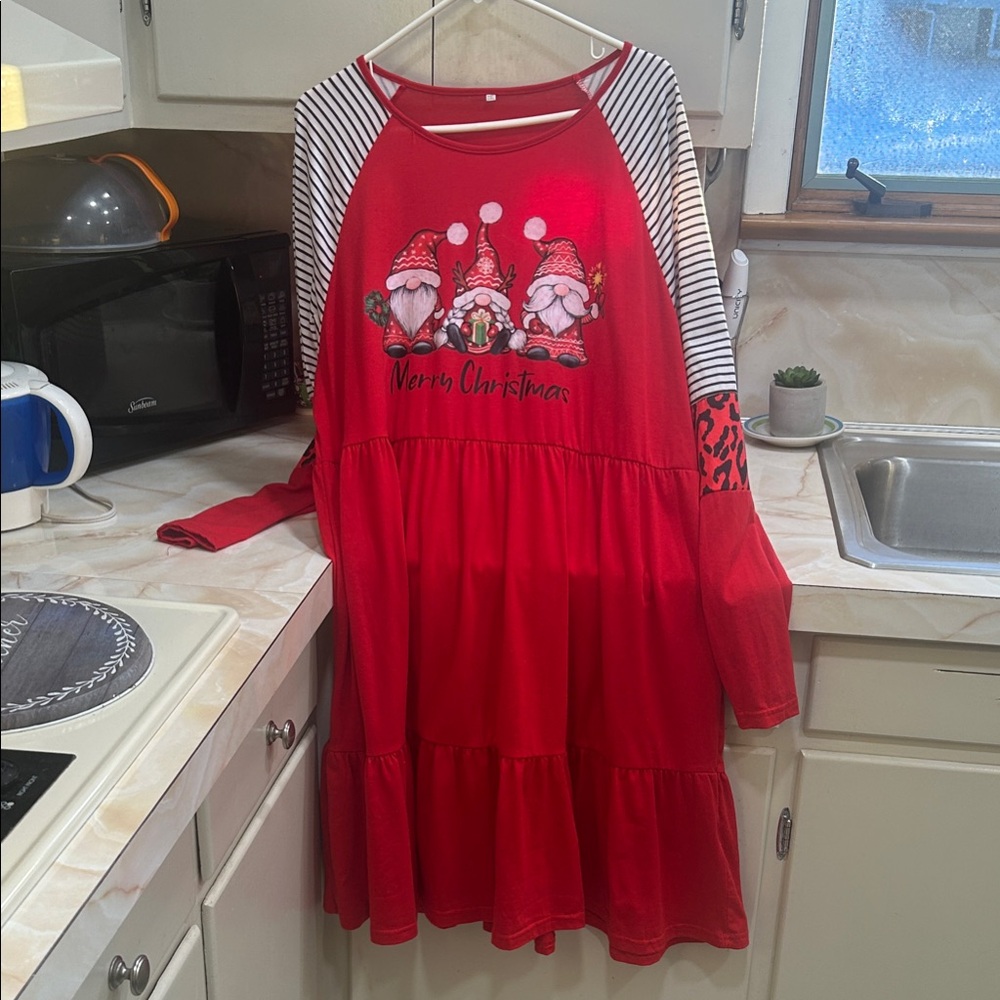 Red Christmas Gnome Dress
